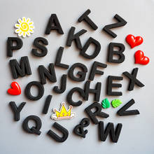 Ímãs de geladeira alfabeto preto estilo nórdico, letras em inglês, adesivos magnéticos, suporte de mensagens, decoração para casa 2024 - compre barato