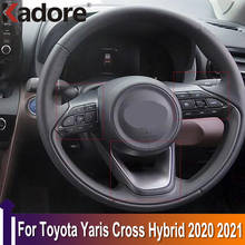 Для Toyota Yaris Cross hybrid 2020 2021 матовая отделка рулевого колеса наклейка аксессуары для интерьера автомобиля-Стайлинг декоративная 2024 - купить недорого