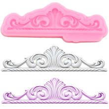 Baroque Scroll Relief Border Silicone Mold Frame Cupcake Topper Fondant Cake Decorating Tools Candy Clay Chocolate Gumpaste Mold 2024 - buy cheap