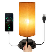 Luminária de mesa controle de toque usb, lâmpada de cabeceira minimalista com lâmpada e26 e quebra-cilindro, iluminação ambiente moderna e regulável