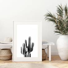 Pintura en lienzo de Cactus blanco y negro, póster botánico, arte de pared bohemio, Impresión de plantas suculentas, decoración nórdica, imagen, decoración del hogar 2024 - compra barato
