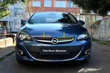 Передний бампер для Opel Astra J, хромированный стример 2010 2011 2012 2013 2014 2015 2016 2017 2018 2019, автомобильные аксессуары, специальный хромированный 2024 - купить недорого