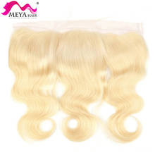 Meya 20 22 24 polegada cabelo virgem brasileiro parte livre 613 mel loira 13x4 fechamento frontal do laço transparente onda corpo cabelo humano 2024 - compre barato