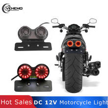 Vehemo DC 12V Plastic Generic Durable Motorcycle Light Turn Signal Brake Dual LED Light Twin Light Integrated Tail Light 2024 - buy cheap
