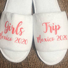 Custom Name And Date Slippers Bride Bridesmaid Slippers  Cruises Wedding Girls trip Rose Gold Foil Gold/Silver Pink Black Biue 2024 - buy cheap
