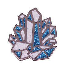 Blue and white crystal Cluster Glitter Pin Badge Brooch 2024 - buy cheap