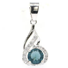 28x21mm Lovely Created London Blue Topaz Pink Morganite White Zircon SheCrown 925 Sterling Silver Pendant Daily Wear 2024 - buy cheap