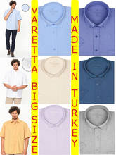 Рубашка мужская хлопковая, с коротким рукавом, с карманами, голубая, повседневная, свободная, большого размера 2024 - купить недорого
