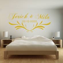 Newly Designed Customizable Name Wall Sticker Decal Wedding Sticker Home Bedroom Wall Art Decoration A006819 2024 - buy cheap