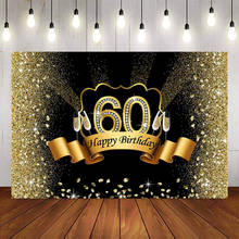Fondo de fiesta con tema de feliz cumpleaños, de 60 ° telón de fondo, oro champán, diamantes, cumpleaños, personalizado 2024 - compra barato