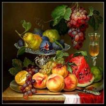 Needlework for embroidery DIY DMC High Quality - Counted Cross Stitch Kits 14 ct Oil painting - Still Life of Fruits 4 2024 - buy cheap