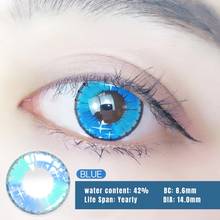 Цветные линзы Bio-essence 2 шт. (1 пара), синие для темных глаз, фиолетовые линзы, контакты для глаз вечерние, цветные контактные линзы 2024 - купить недорого