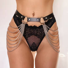 UYEE Goth PU Leather Harness Women Chain Belt High Waist Garter Body Harness Sexy Suspender Erotic Bondage Dress Lingerie Belts 2024 - buy cheap