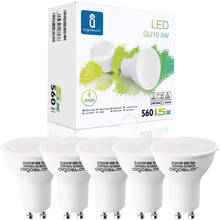 Aigostar - LED Bulb 8W GU10， 3000K， 560lumen， 8W equivalent to 55watt，CRI≥80Ra，  120-160 degree beam angle， 5 pcs/color box 2024 - buy cheap