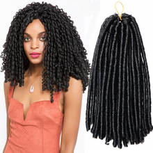 Tranças de extensão de cabelo sintético 14 polegadas, tranças de cabelo afro, penteados pré-esticados macios dreadlocks, preto, espessos, penteados falso 2024 - compre barato