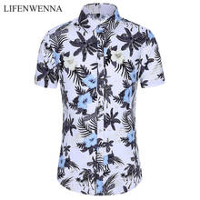 2020 New Arrival Casual Shirt Men Fashion Flower Print Short Sleeve Shirts Mens Plus Size Beach Hawaiian Tops Blouse Male M-7XL 2024 - buy cheap
