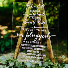 Pick a Seat Not a Side Unplugged Ceremony  Acrylic Wedding Sign Choose a Seat Either Side Modern Wedding  sign party sign 2024 - buy cheap