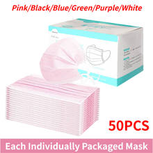 Máscara facial descartável rosa para adultos, peças em estoque, máscaras fashion para proteção contra germes, descartável, halloween, cosplay 2024 - compre barato