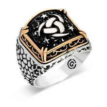 Sterling Silver Ring 925 For Men Real Pure Patterned Unique Design 8 Variations Stamped High Quality Turkish Jewelry 2024 - buy cheap