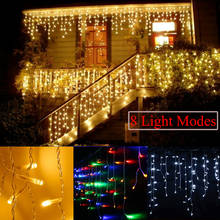 3.5m EU Plug LED Curtain String Lights New Year Christmas  Garden Xmas Wedding Party Decoration 2024 - buy cheap