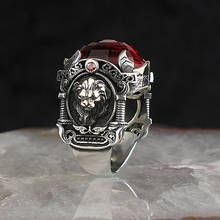 Lion With diseño de cristal Cut Zirconia cúbica Zirconia 925 Sterling Silver anillo, hombre 2024 - compra barato