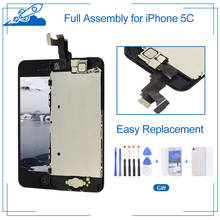 A + + + para iphone 5c substituição da tela lcd com câmera frontal alto-falante concluído display lcd de toque digitador conjunto completo conjunto 2024 - compre barato