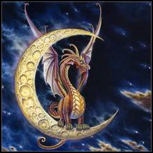 Embroidery Counted Cross Stitch Kits Needlework - Crafts 14 ct DMC Color DIY Arts Handmade Decor - Moon Dragon 2 2024 - buy cheap