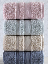 Turkish Pure %100 Cotton 4 Pcs 50x85 Cm Super Absorbent Towel Set  Soft 2021 Pink Cyan Cream Dark Blue  - Home Textile 2024 - buy cheap