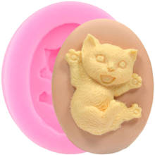 Cat Silicone Molds Cupcake Topper Fondant Mold Baby Birthday Cake Decorating Tools Chocolate Gumpaste Moulds Candy Clay Mould 2024 - buy cheap