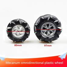 80 мм или 97 мм Mecanum всенаправленное пластиковое колесо состоит из 9 подколес самостоятельно управляемых DIY RC робот части шасси автомобиля 2024 - купить недорого