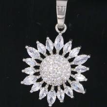 32x19mm Beautiful Created White Sapphire CZ Gift For Woman's Jewelry Making Silver Pendant 2024 - buy cheap
