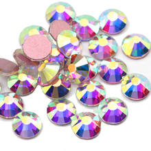 Polari-diamantes de imitación para decoración de uñas, Cristal AB, Base de rosa, no Hotfix 2024 - compra barato