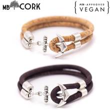 Cork jewelry cork bracelet natural cork with spear fashion handmade bracelet original high quality Br-49 2024 - buy cheap