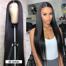 WIGIRL 28 30 32 40 Inches Straight 13X4 Lace Front Human Hair Wigs 180% Density Brazilian Hair 360 Lace Frontal Wigs  Remy 2024 - buy cheap