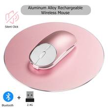 Rechargeable Bluetooth Wireless/2.4G Duak-Mode Notebook Desktop Wireless Mouse and Aluminum Mouse Pad Set For Mobile,Tablet 2024 - buy cheap