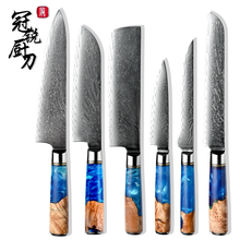 Grandsharp-cuchillos de cocina de Damasco VG10, Chef japonés de acero inoxidable, Santoku, herramienta de pelado 2024 - compra barato