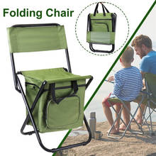 Silla de pesca portátil, asiento con bolsa enfriadora, plegable, para Picnic, playa, al aire libre 2024 - compra barato