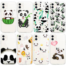 Cute Panda Phone Case Cartoon Clear Cover For iPhone 11 12 Pro Max mini 7 8 6 6S Plus XR X XS MAX 5 5S SE Soft Silicone Case 2024 - buy cheap