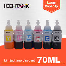 ICEHTANK-botella de tinta para impresora Epson T6731, T6732, T6733, T6734, T6735, T6736, L800, L805, L810, L850, L1800, 70ml 2024 - compra barato