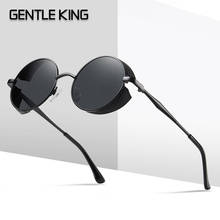 Óculos de sol king arredondado steampunk, óculos escuros punk para homens e mulheres óculos de sol vintage para viagem 2024 - compre barato