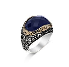 925 Sterling Silver Ring For Man Real Pure Zircon Amethyst Ruby Onyx Stones Handmade Turkish Jewelry 2024 - buy cheap