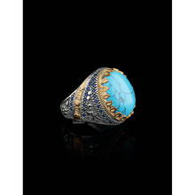 Natural turquesa pedra otomano 925 prata esterlina masculino anel 2024 - compre barato