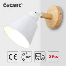 CETANT-Lámpara LED de pared de madera nórdica, iluminación moderna para dormitorio, comedor, cocina y dormitorio, E27 2024 - compra barato