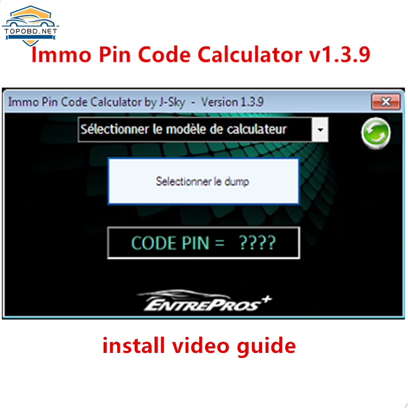 immobilizer pin code calculator software