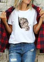 Colorido bonito 3d artístico gato camiseta engraçado feminino 100% algodão casual moda vintage grunge tumblr gráfico unisex camiseta topo 2024 - compre barato