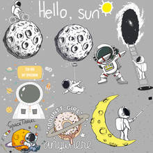 Thermal Stickers On Clothes Cute Astronaut Patches DIY Iron On Patches For Clothing Heat Transfer Space T-Shirt Stickers 2024 - buy cheap