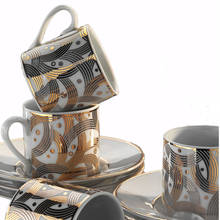 Kutahya porcelana dream 7055 padrão 6 pessoas conjunto copo de café turco espresso feito em turco % 100 original 2024 - compre barato