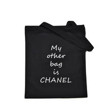 Wholesales 300pcs/lot Eco Recycled Black Canvas Cotton Plain Tote Shopping Bag with Your Logo Large Capacity for Promotion/Gifts 2024 - buy cheap