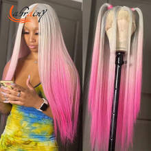 613 Highligt Pink Hd Transparent Lace Front 40 Inches Human Hair Wig Blonde 13X6 Lace Frontal Full Deep Wave Colored Wigs 13X4 2024 - buy cheap