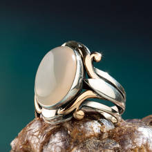 Anel de prata esterlina 925 com pedra branca, anel masculino de alta qualidade 2024 - compre barato